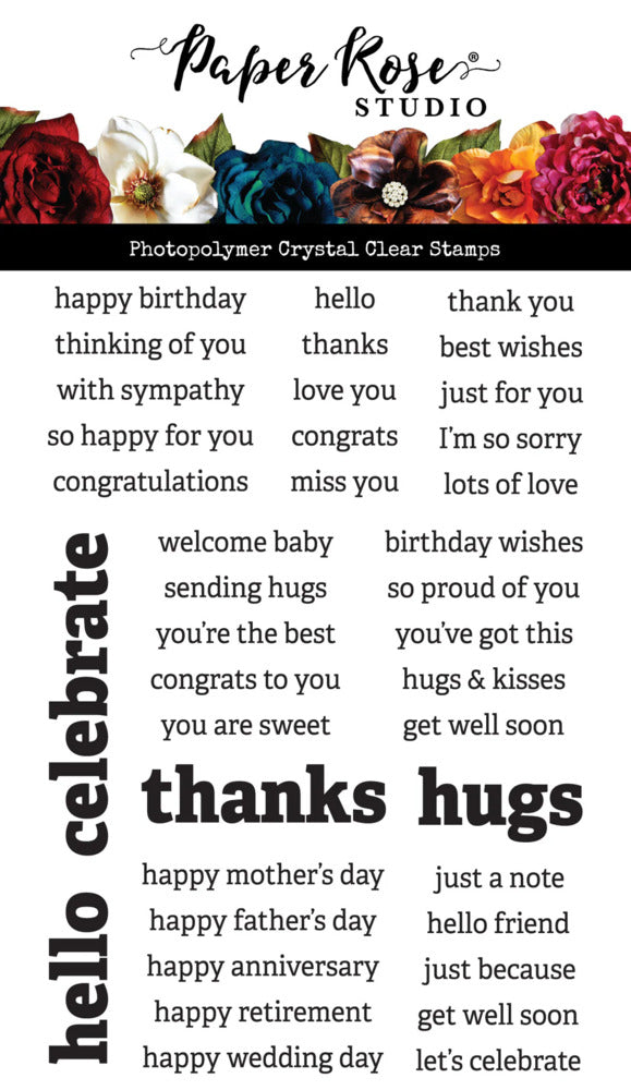 Paper Rose, Clear Stamp, Stacked Sentiments No. 1