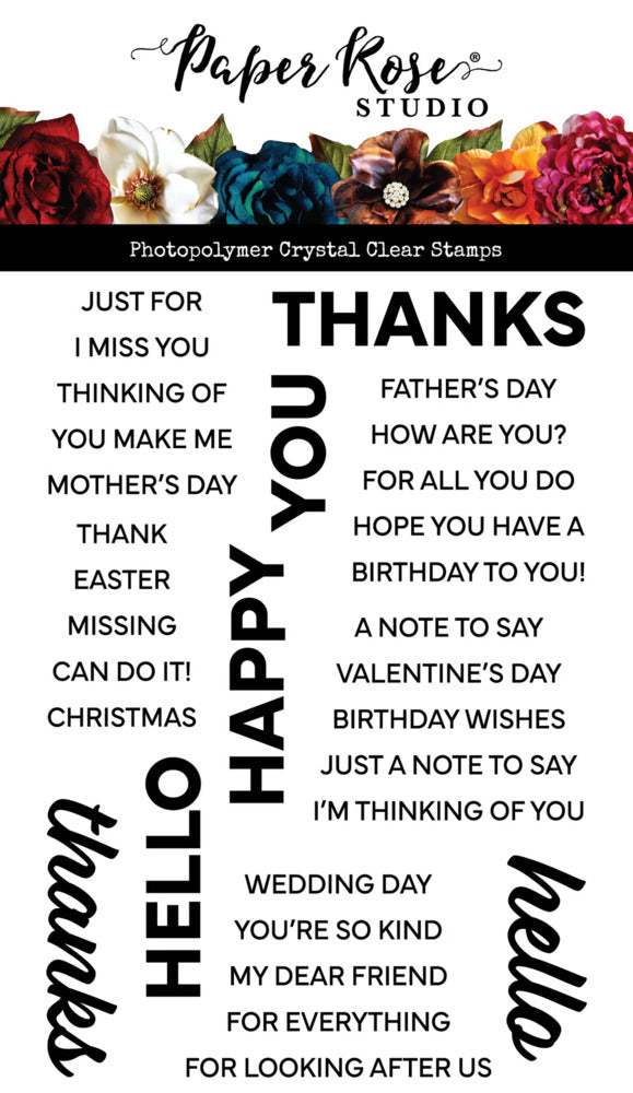 Paper Rose, Clear Stamp, Stacked Sentiments No. 2