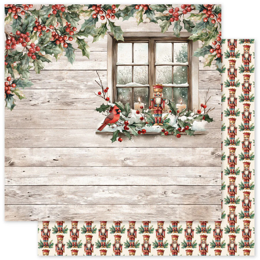 Paper Rose, 12X12 Paper, Christmas Tree Farm Basics A