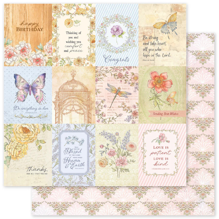 Paper Rose, 12X12 Patterned Paper, Words of Wisdom C