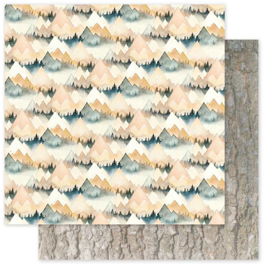 Paper Rose, 12X12 Patterned Paper, Campfire Tales Basics B