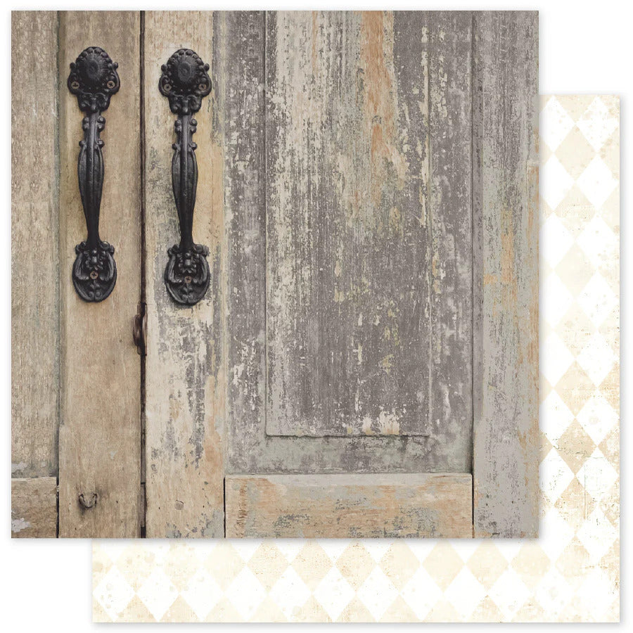 Paper Rose, 12X12 Patterned Paper, Ink & Ivory Basics B