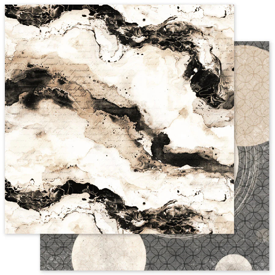 Paper Rose, 12X12 Patterned Paper, Ink & Ivory Basics C