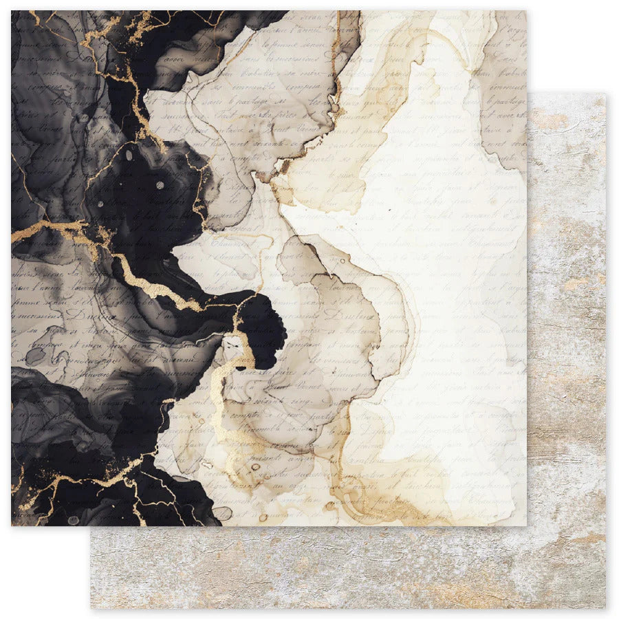 Paper Rose, 12X12 Patterned Paper, Ink & Ivory Basics F