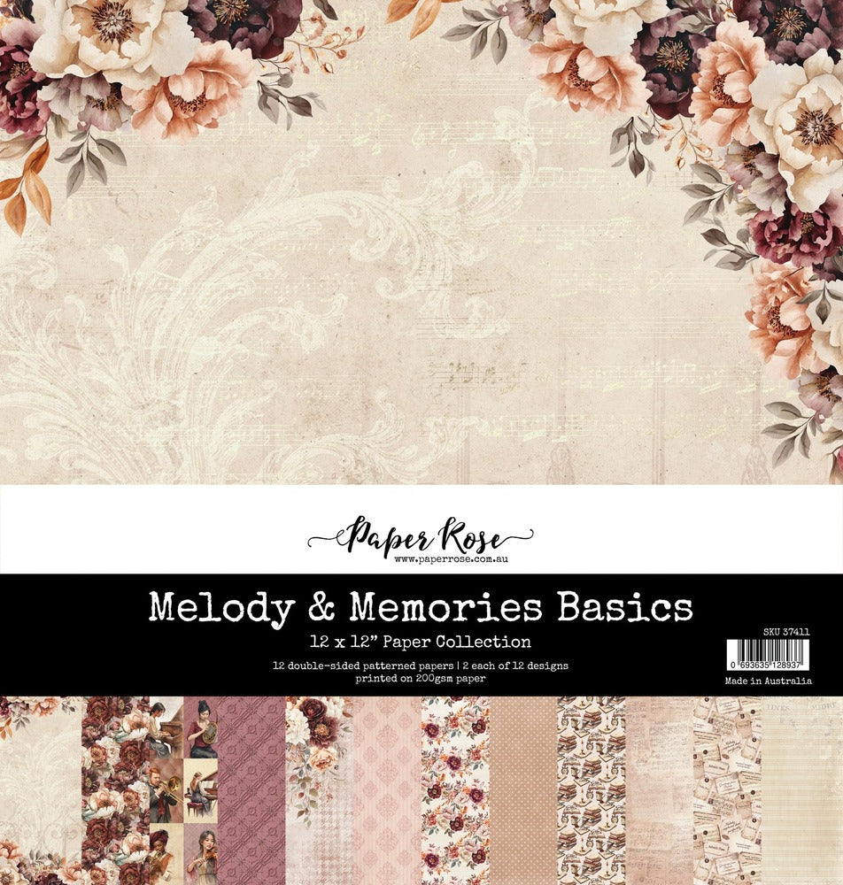 Paper Rose, 12X12 Paper Collection, Melody & Memories Basics Pre-order