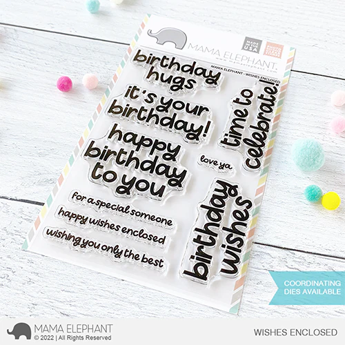 Mama Elephant, Wishes Enclosed Stamp