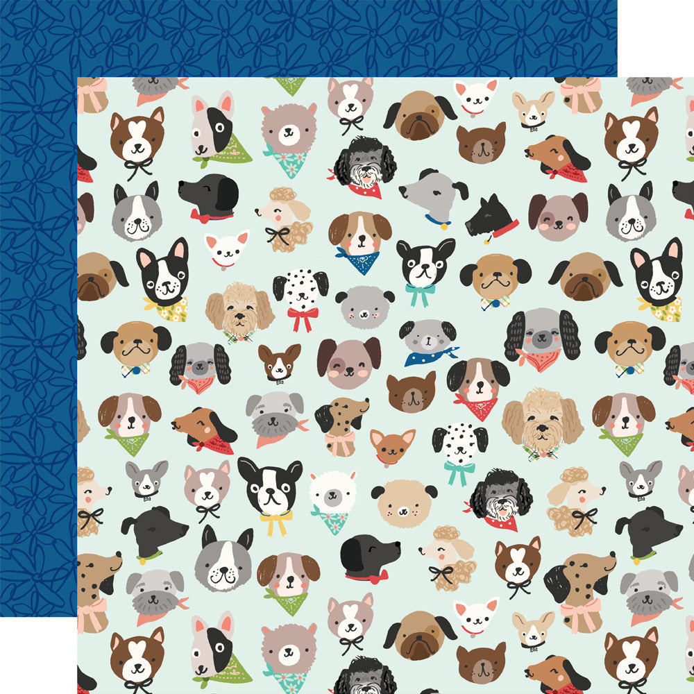 Simple Stories, 12X12 Patterned Paper, Fur Baby Dog - Dog Days