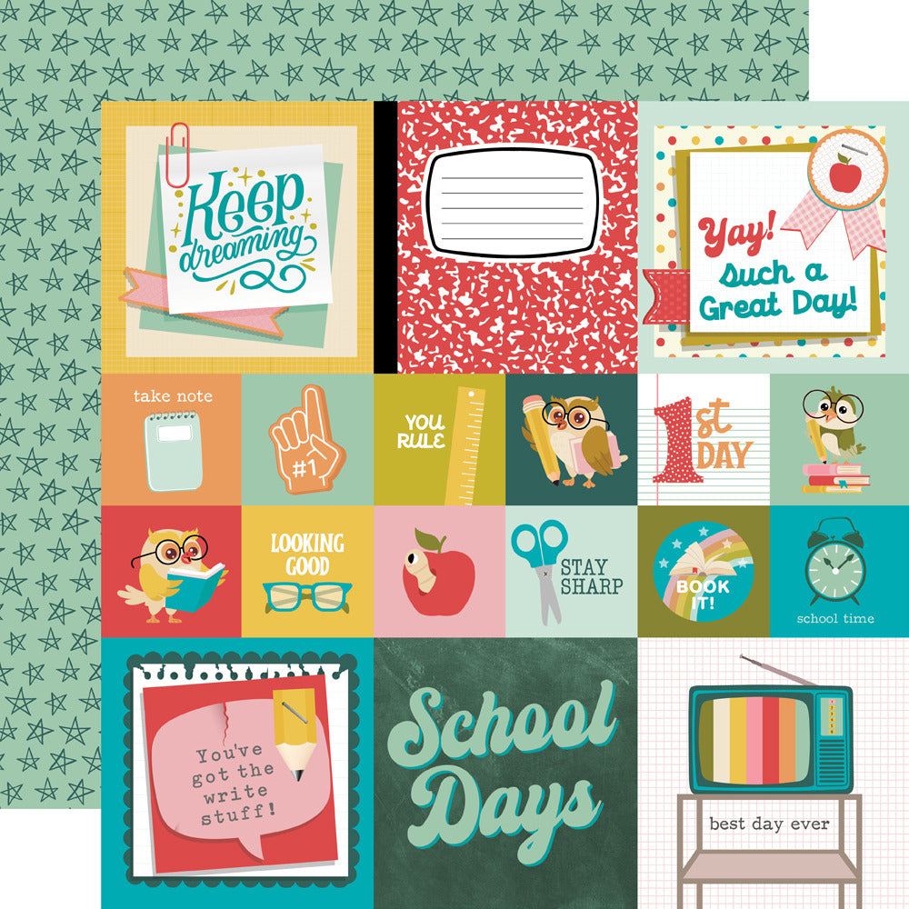 Simple Stories, 12X12 Patterned Paper, Book Fair - Favorite Subject