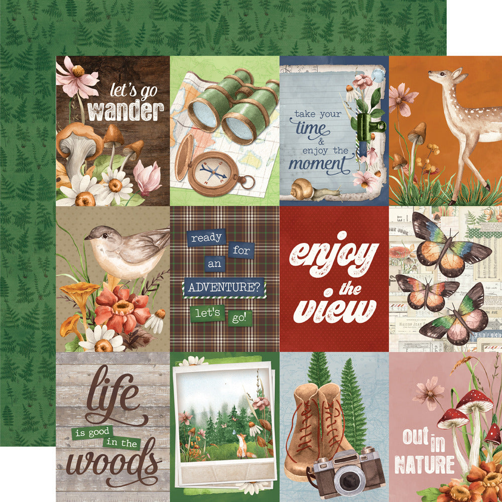 Simple Stories, 12X12 Patterned Paper, Simple Vintage Woodlands - 3x4 Elements