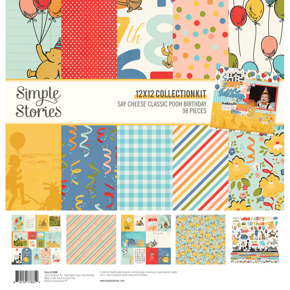 Simple Stories, 12x12 Collection Kit, Say Cheese Classic Pooh Birthday