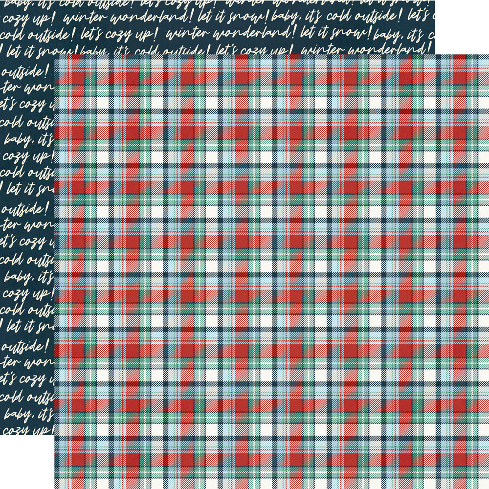 Simple Stories, 12X12 Patterned Paper, Simple Vintage Flannel Season - Warm & Fuzzy