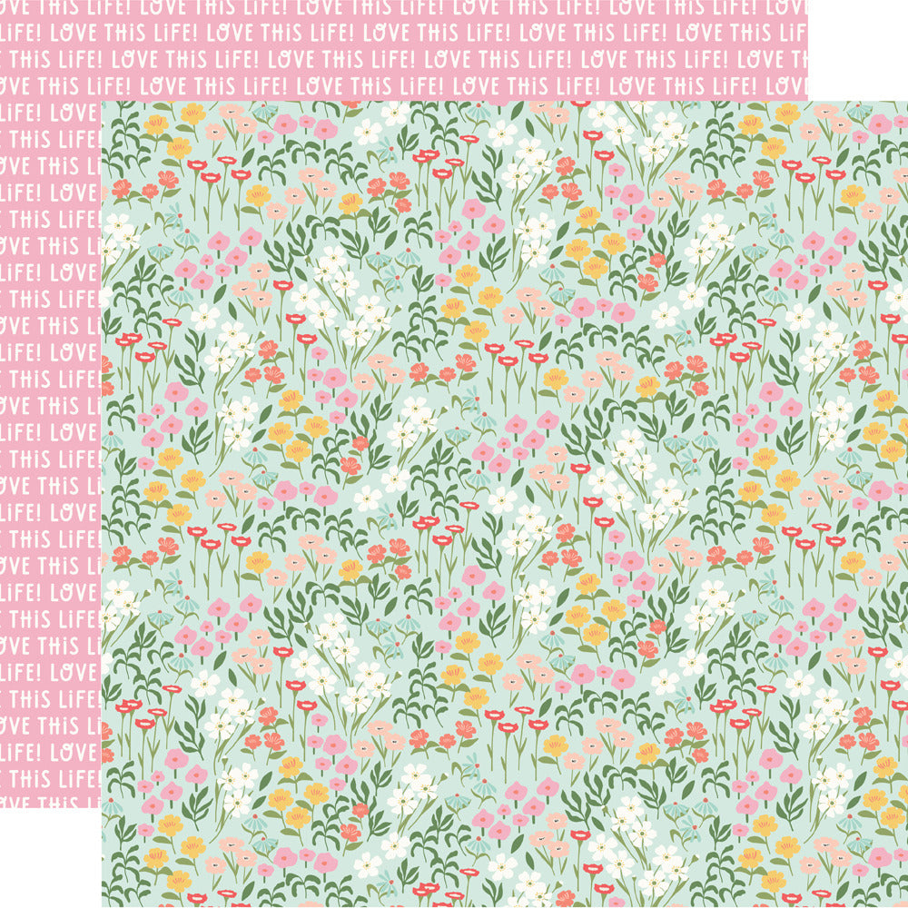 Simple Stories, 12X12 Patterned Paper, Pink Lemonade - Love This Life