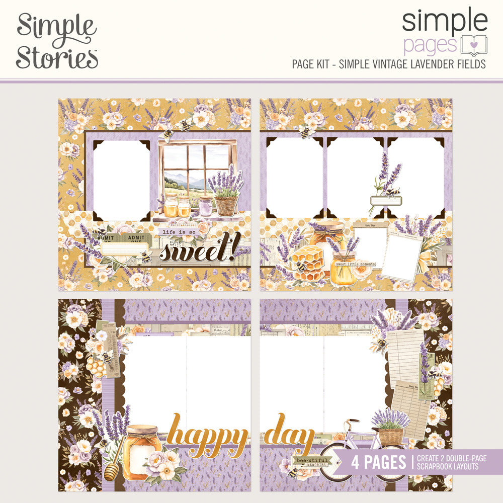 Simple Stories, Simple Pages Page Kit, Simple Vintage Lavender Fields