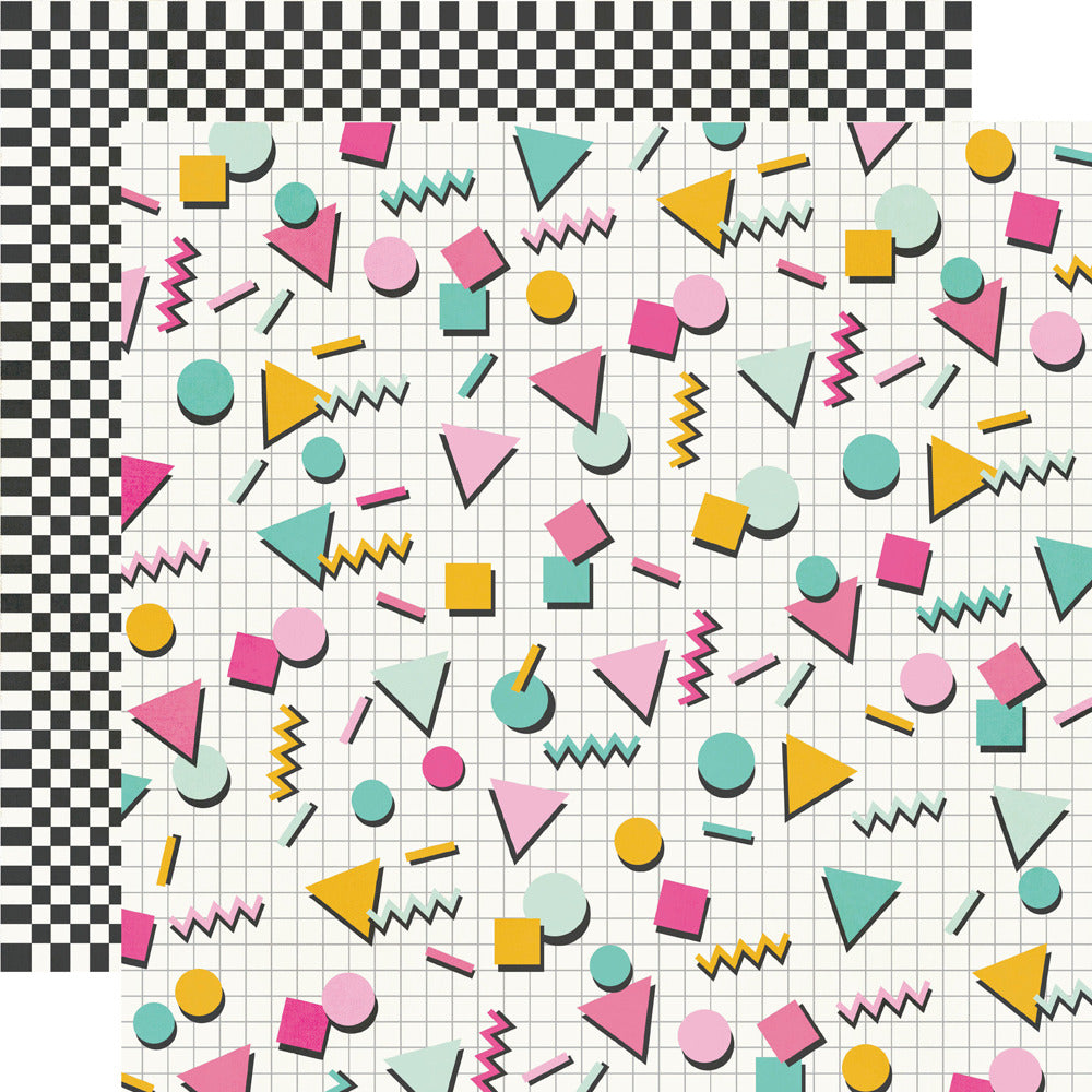 Simple Stories, 12X12 Patterned Paper, Totally 80's - Totally Awesome
