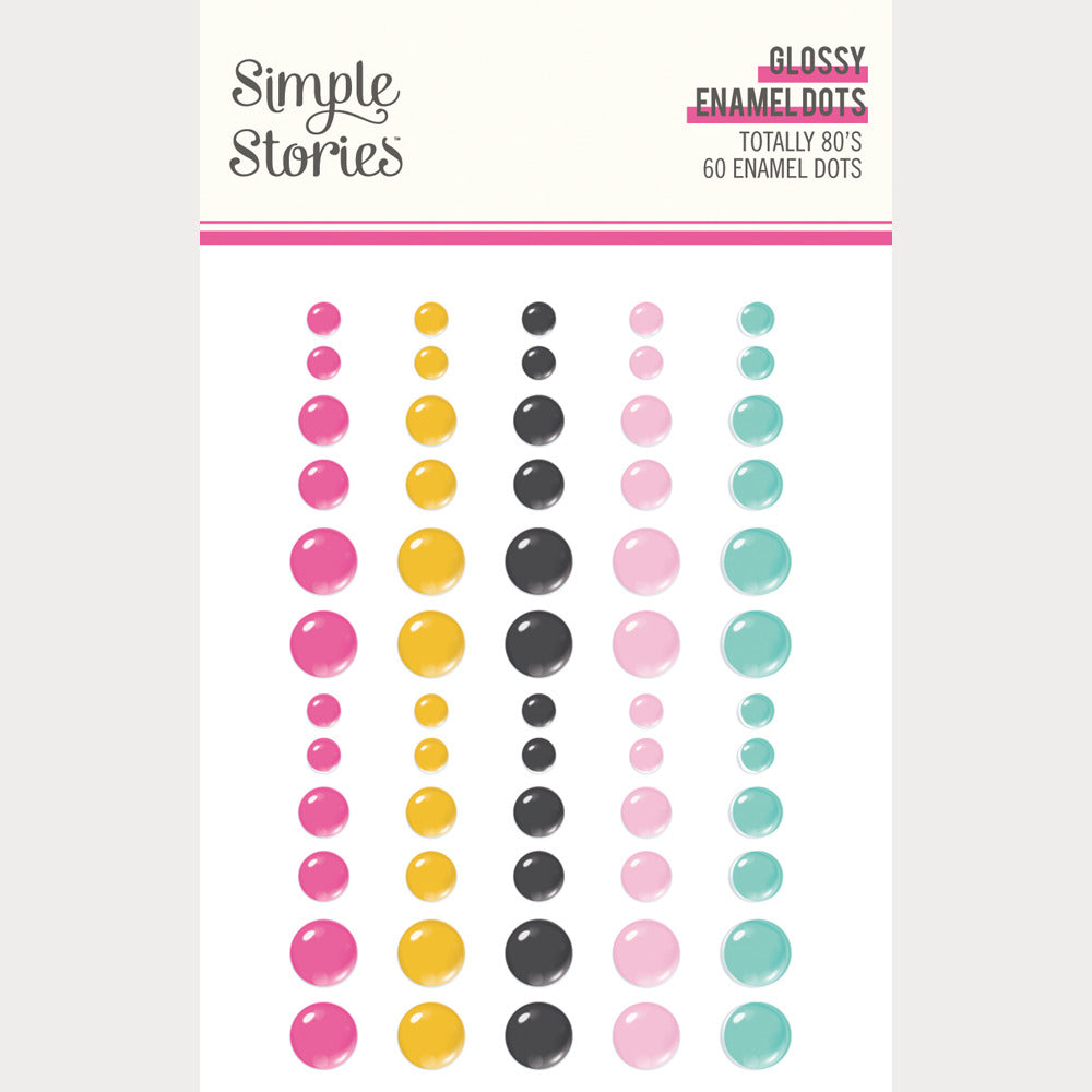 Simple Stories, Glitter Enamel Dots, Totally 80's