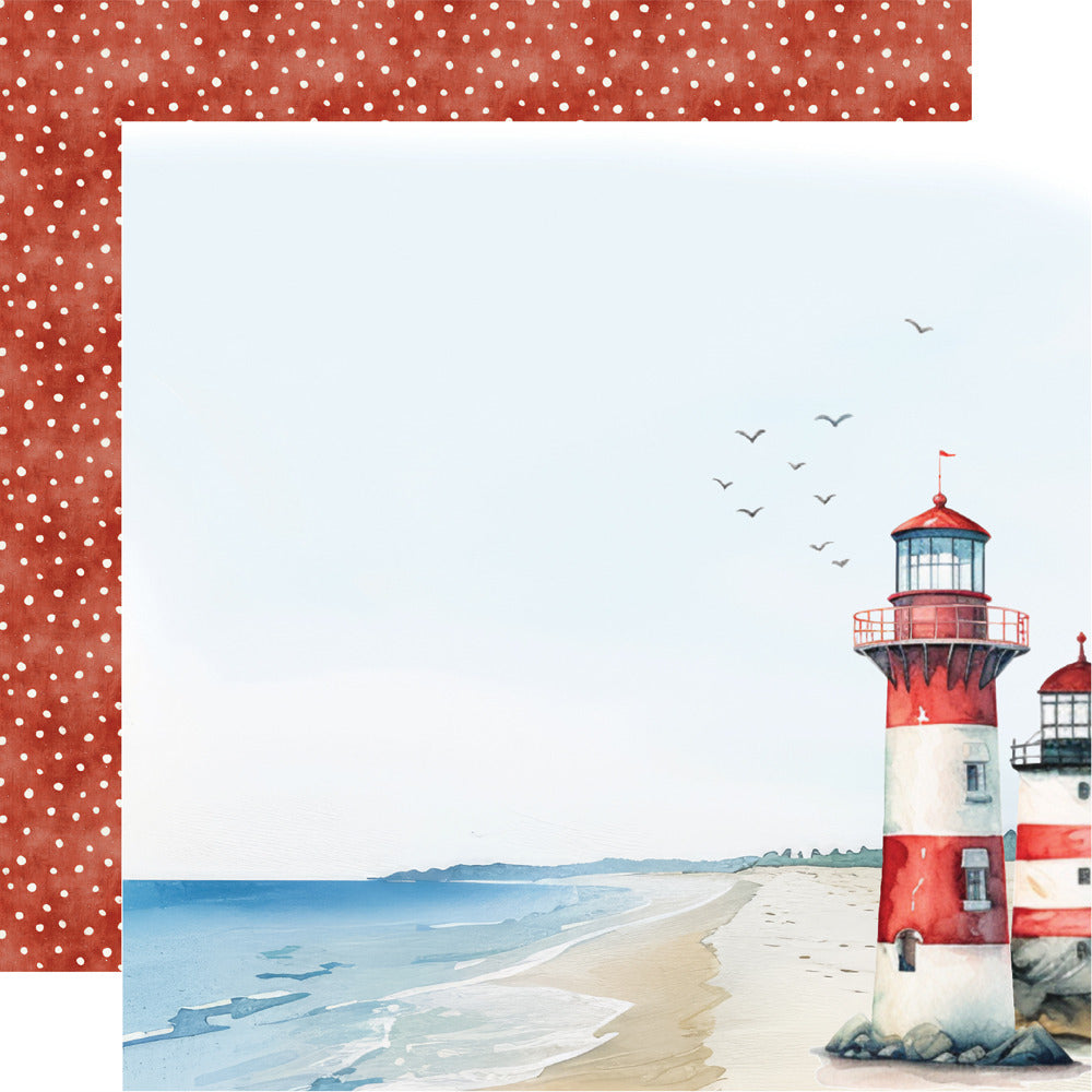 Simple Stories, 12X12 Patterned Paper, Simple Vintage Sand & Sea - Seaside Smiles