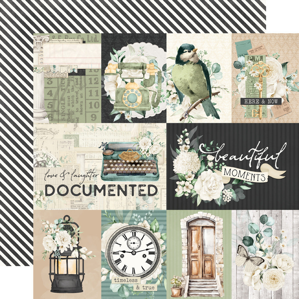 Simple Stories, 12X12 Patterned Paper, Simple Vintage Timeless Harmony - 3 x 4/4 x 6 Elements