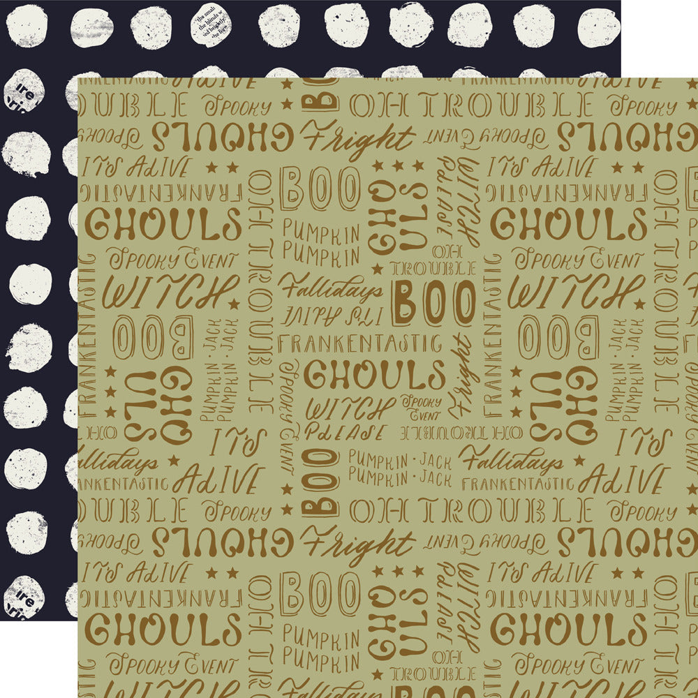 Simple Stories, 12x12 Patterned Paper, Frightful Fun, Something Wicked