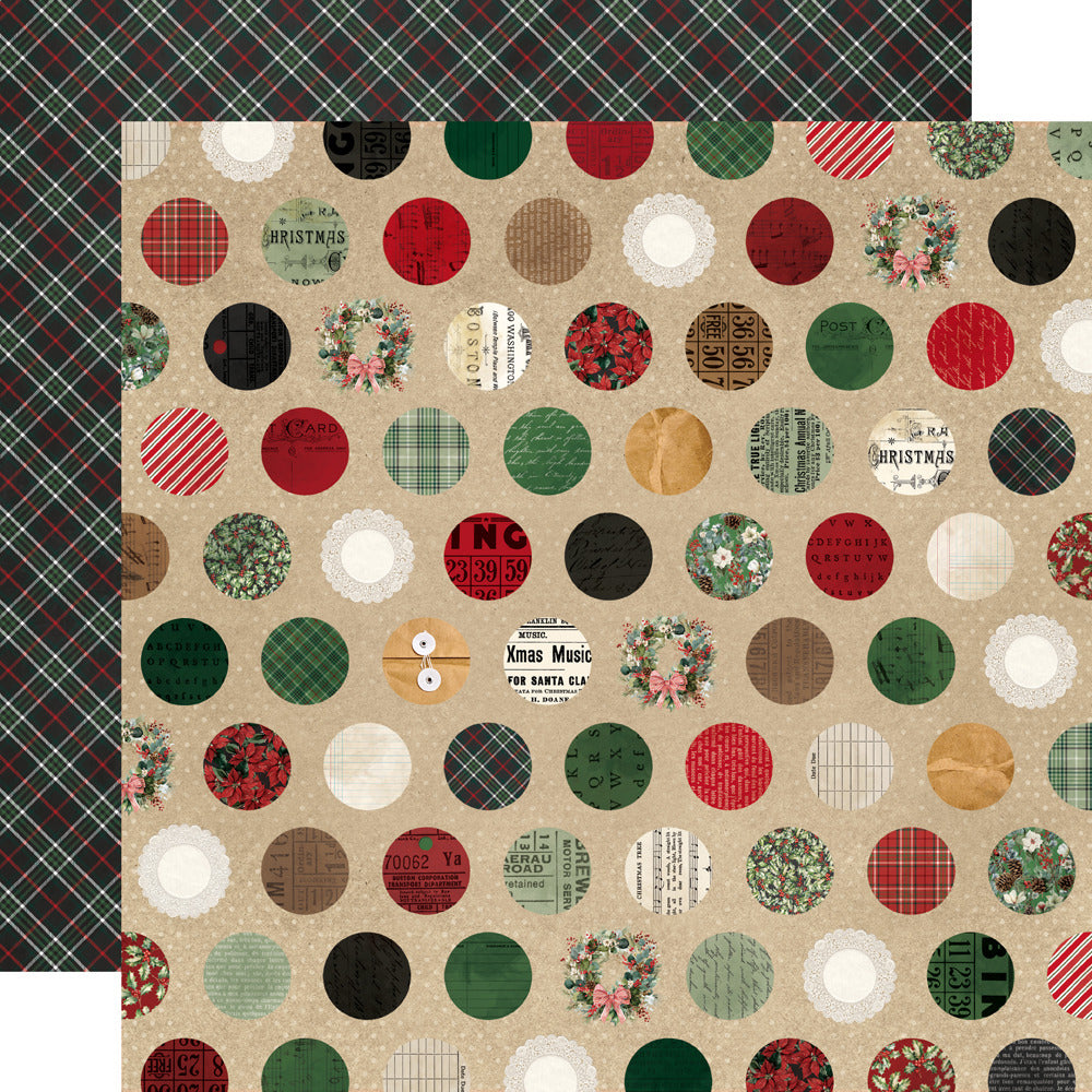 Simple Stories, 12X12 Patterned Paper, Simple Vintage Old-Fashioned Christmas - Holidays Together
