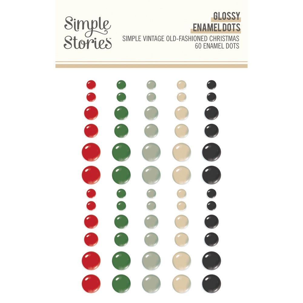 Simple Stories, Glossy Enamel Dots, Simple Vintage Old-Fashioned Christmas