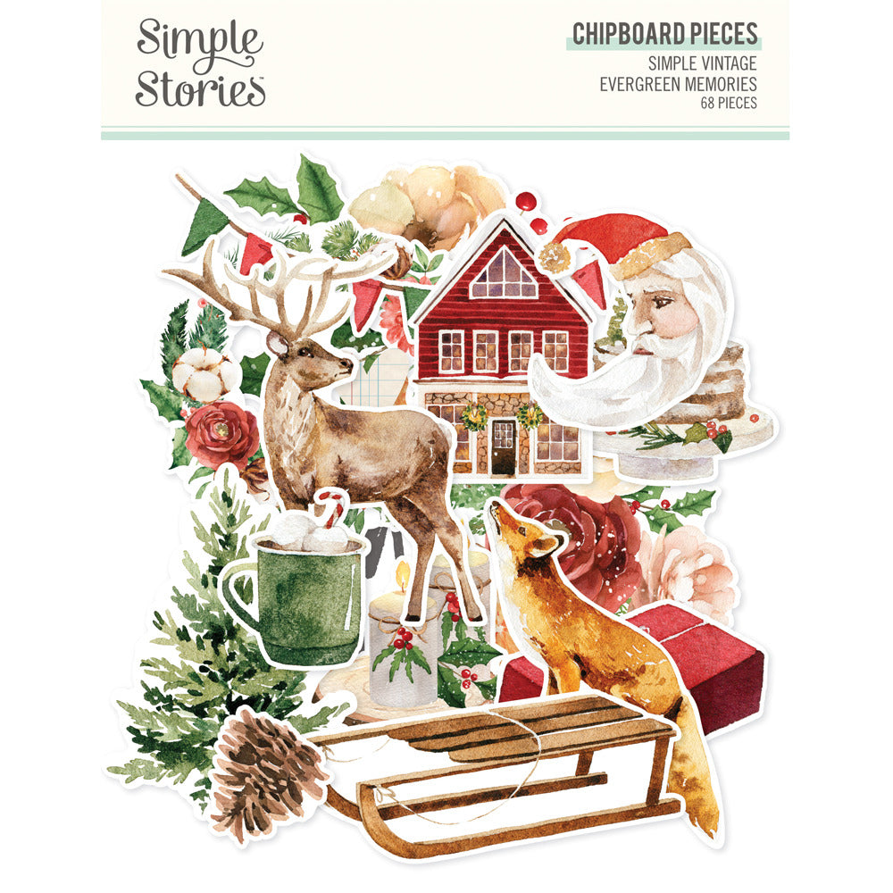 Simple Stories, Chipboard Pieces, Simple Vintage Evergreen Memories