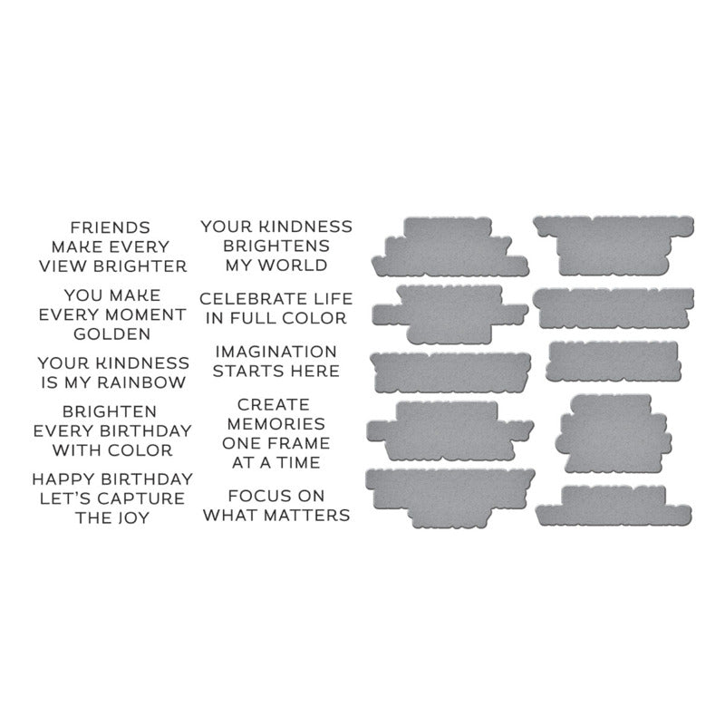 Spellbinders, BetterPress, Press Plates & Die, Take Note - Reel Color Sentiments