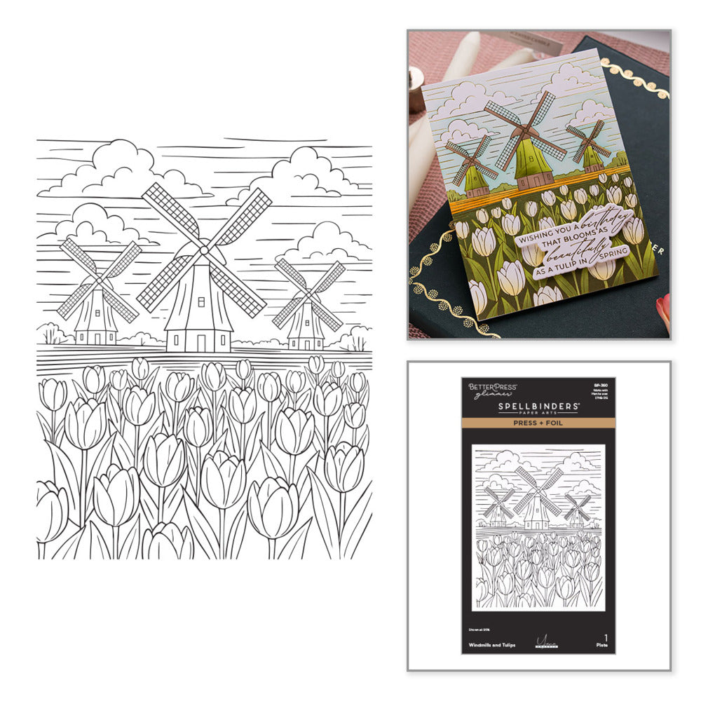 Spellbinders, Windmills & Tulips Better Press Foil Plate