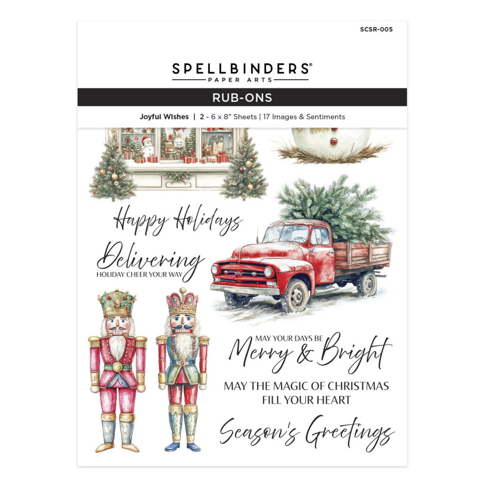 Spellbinders, Rub Ons, Simply Made - Joyful Wishes