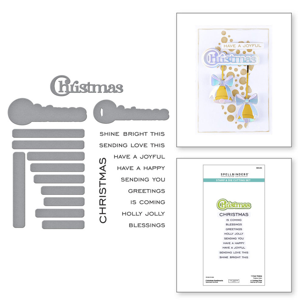 Spellbinders; Stamp & Die Set, All About Christmas - Christmas Sentiments