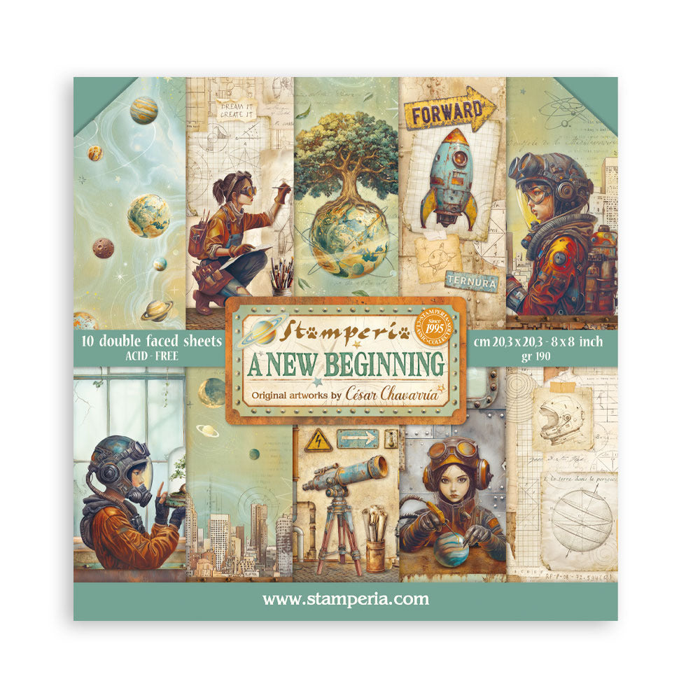 Stamperia, 8X8 Paper Pad, A New Beginning Pre-order