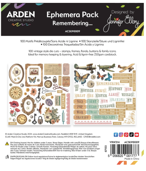 Arden Creative Studio, Ephemera Pack, Remembering