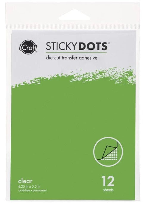 iCraft - Sticky Dots Adhesive Sheets, 4.25 x 5.5, 12 sheets