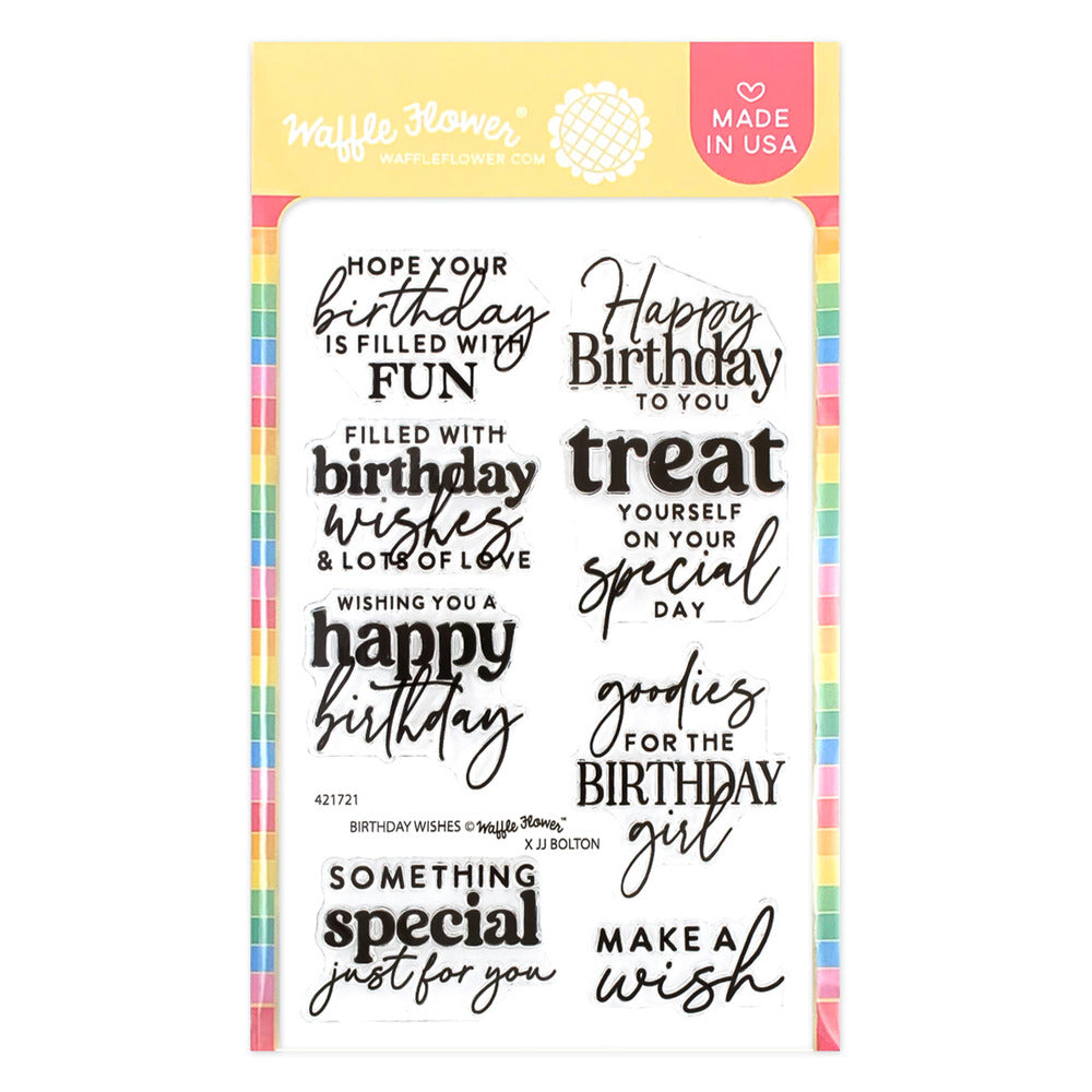 Waffle Flower, Clear Stamp, Birthday Wishes