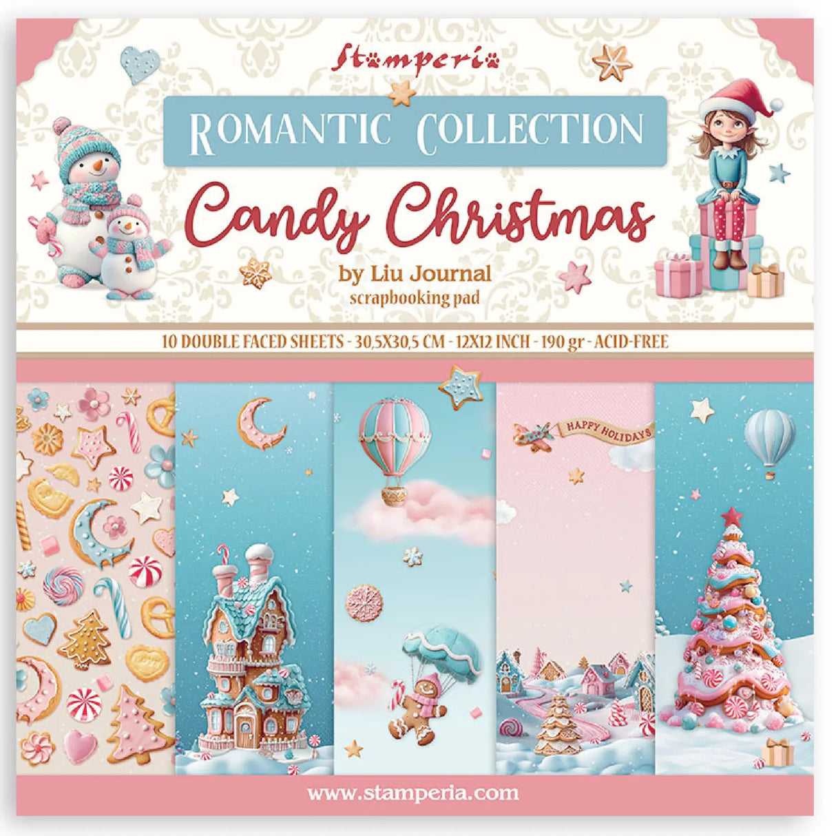 Stamperia, 12x12 Paper Collection, Candy Christmas