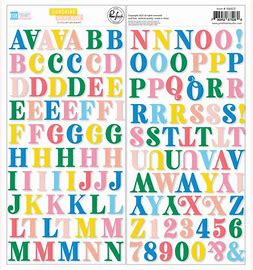 Pink Fresh Studio's, Sunshine on my Mind, Puffy Alphabet stickers