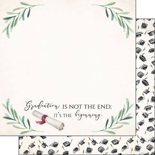 Scrapbook Customs, Graduation Saying Watercolor Double Sided