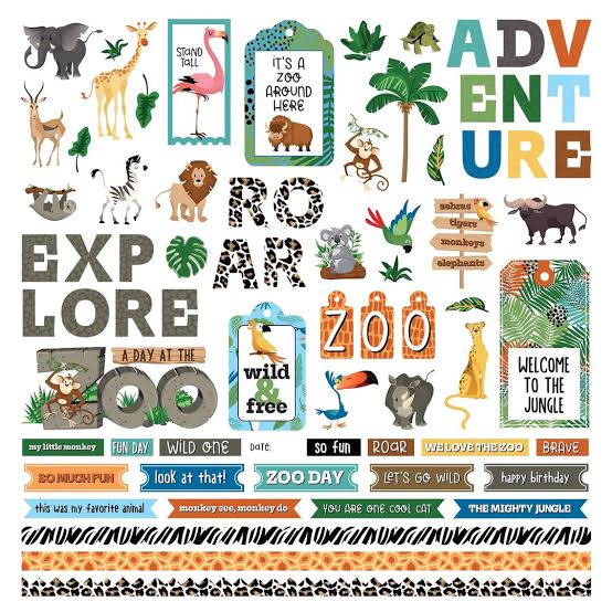 Photoplay Paper, A day at the zoo, Element stickers