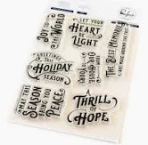 Pinkfresh, Holiday Greetings Sentiments Stamp & Die cut Set
