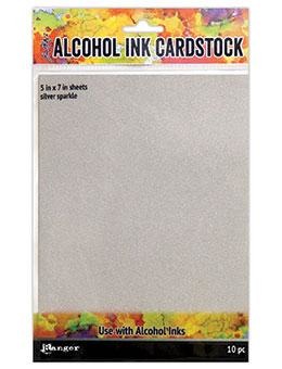 Tim Holtz Alcohol Ink Surfaces, Cardstock Silver Sparkle (5x7)