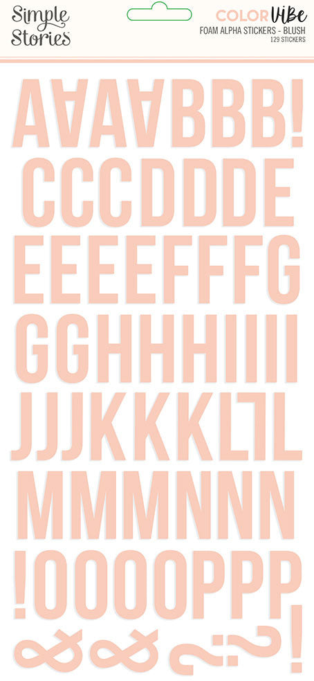 Simple Stories Color Vibe Foam Alpha Stickers, Blush
