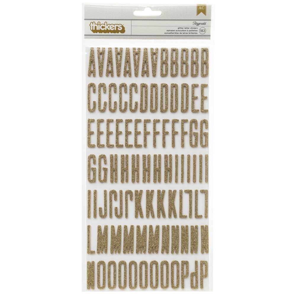 American Crafts, Fitzgerald,  Thickers Glitter Letter Stickers