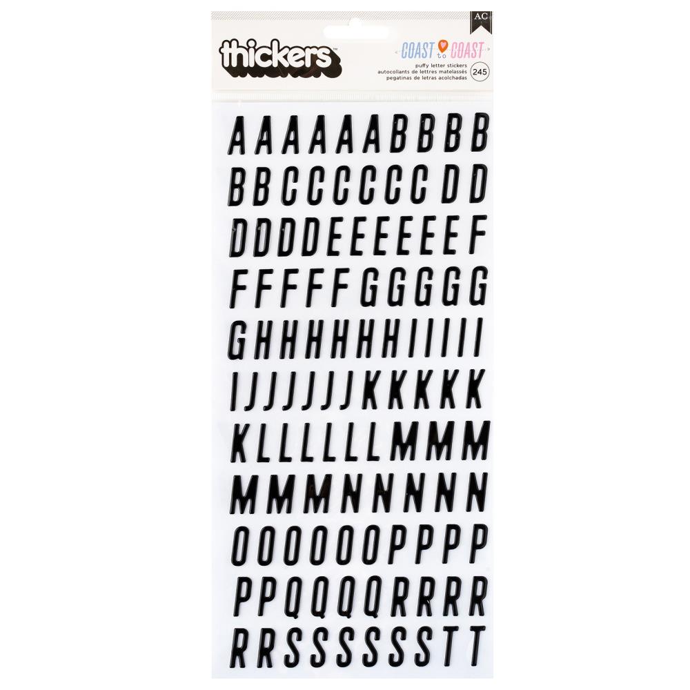 American Crafts, Coast to Coast, Thickers Puffy Letter Stickers