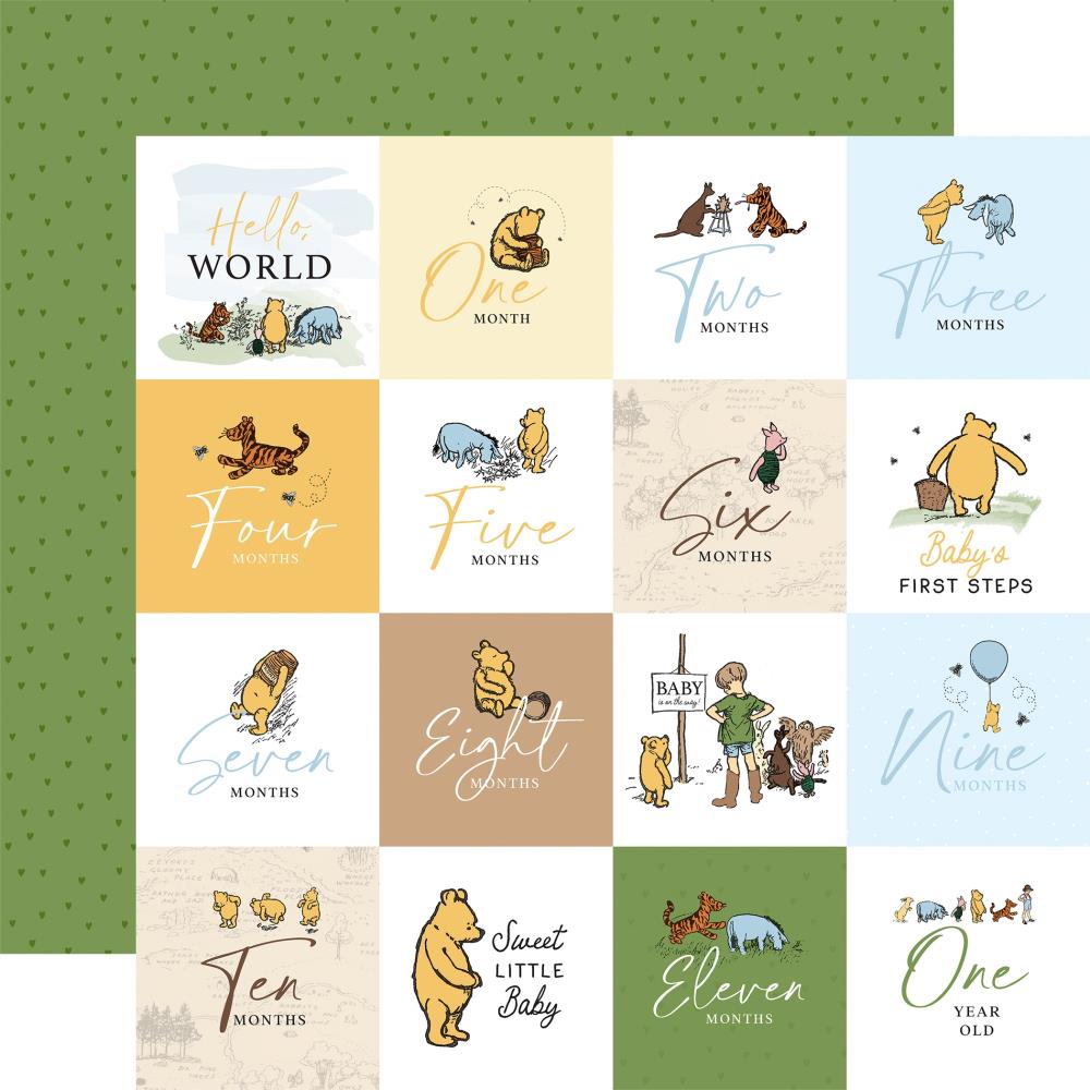Echo Park, Winnie the Pooh Baby, 2x2 Journaling Cards