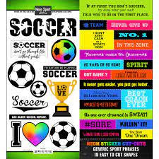 Scrapbook Customs, Neon Sports Stickers, Soccer