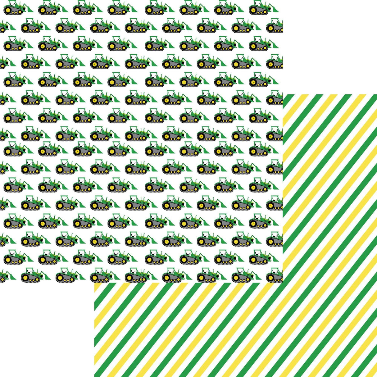 SSC Designs, Tractor Time Collection, Green Machine 12 x 12 Double-Sided Scrapbook Paper