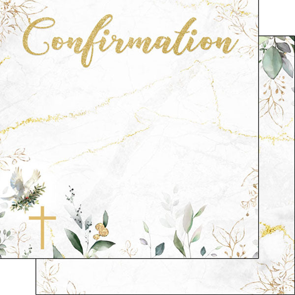 Scrapbook Customs, Confirmation - Eucalyptus & Gold