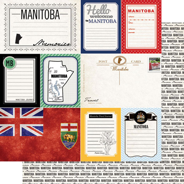 Scrapbook Customs,  Canada, Manitoba Vintage Journal Paper