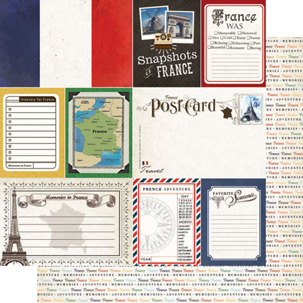 Scrapbook Customs, France Journaling Paper