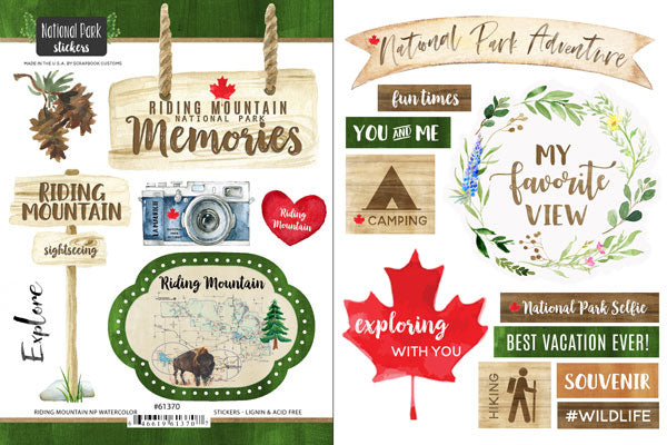 Scrapbook Customs,MB, Canada, Riding Mountain National Watercolour Sticker