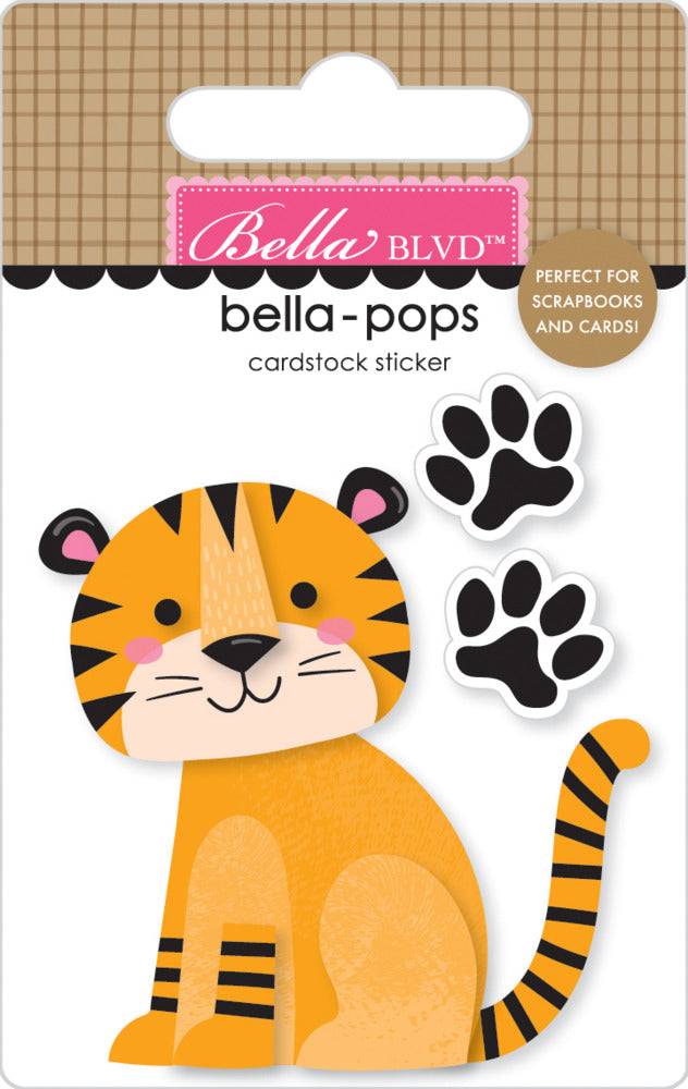 Bella Blvd., Zoo Day, 3D Sticker, Tiger Tracks